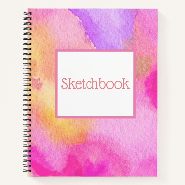 Pink Watercolour Artwork Notebook (Front)
