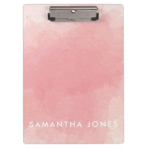 Pink Watercolour Paint pastel Clipboard