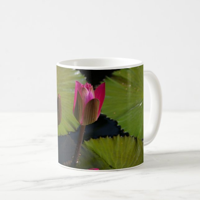Pink Waterlilies Coffee Mug (Front Right)