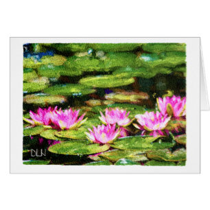 Pink Waterlilies/Floral  Art/Watercolor Look