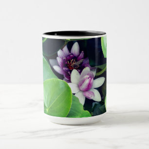 Pink Waterlilies Floral Photo Throw Mug