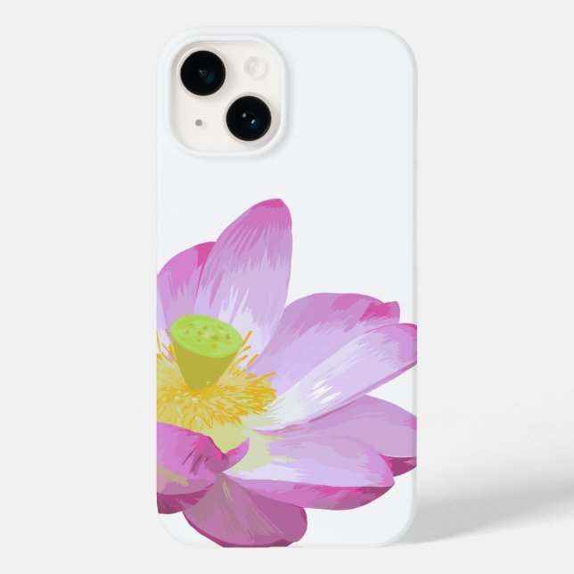 Pink waterlily flower phone case (Back)