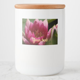Pink waterlily food label