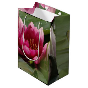Pink waterlily medium gift bag
