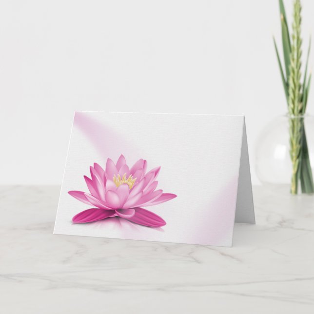 Pink Waterlily Sympathy Card (Front)