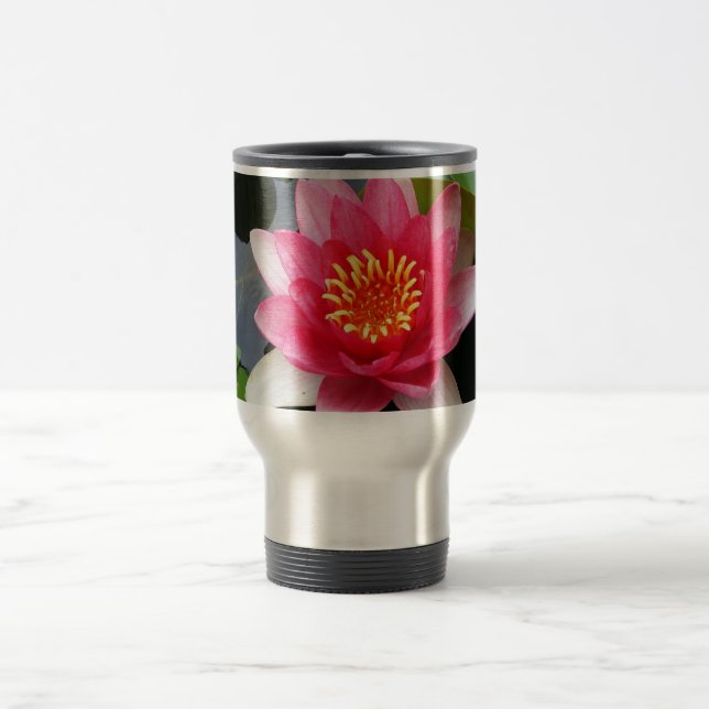 Pink Waterlily Travel Mug (Center)