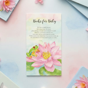  Pink Waterlily & Tree Frog Baby Books for Baby Enclosure Card