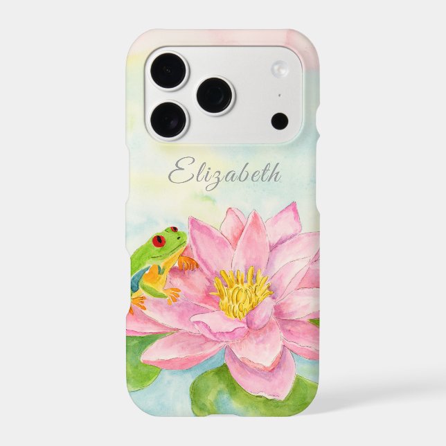  Pink Waterlily & Tree Frog Personalised (Back)