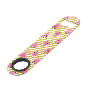 Pink Watermelon and Yellow Stripe Summer Pattern