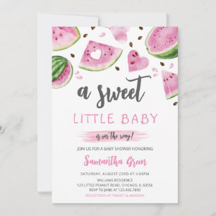 Pink Watermelon Baby Shower Invitation