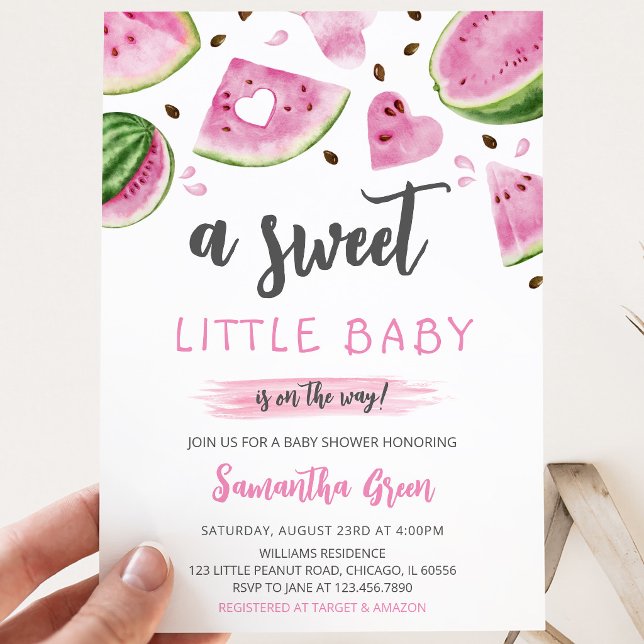 Pink Watermelon Baby Shower Invitation (Creator Uploaded)