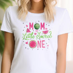 pink Watermelon fruit 1st birthday, mum's T-Shirt<br><div class="desc">Celebrate your baby girl's first birthday in style with PIxeliaDesigns' "Watermelon Summer 1st Birthday Mum's T-Shirt." Adorned with a vibrant watercolor pink melon design and accented by lime green whimsical calligraphy, this t-shirt is a perfect choice for moms looking to add a splash of summer to the special day. Tailored...</div>