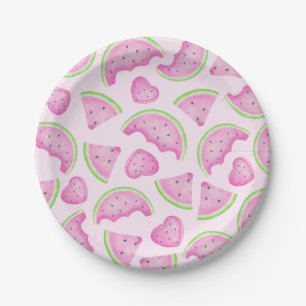 Pink Watermelon Paper Plates – Summer Fruit 
