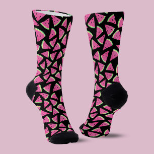 Pink Watermelon Pattern Socks