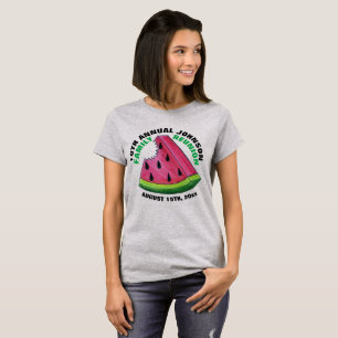 Pink Watermelon Slice Custom Family Reunion Picnic T-Shirt