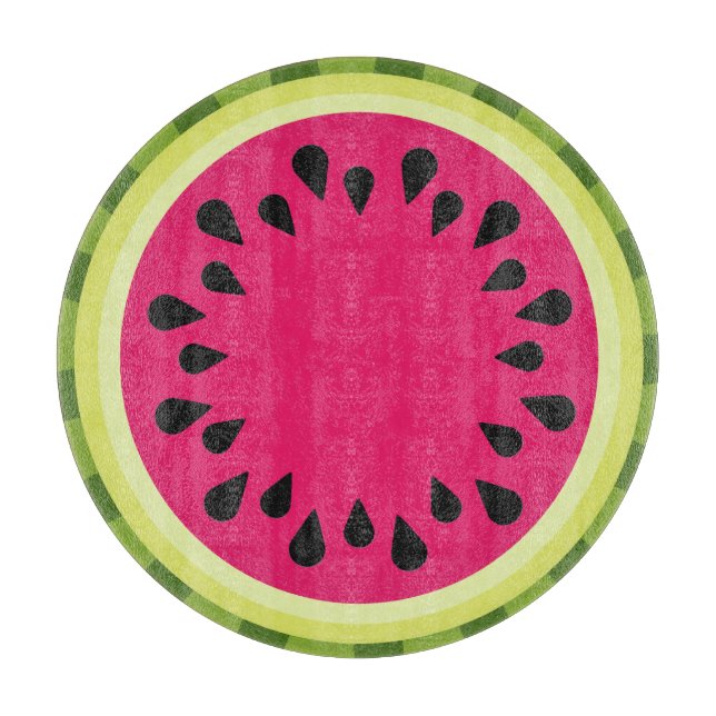 Pink Watermelon Slice Glass Cutting Board (Front)