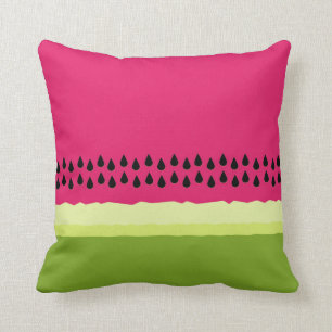 Pink Watermelon Slice Throw Pillow