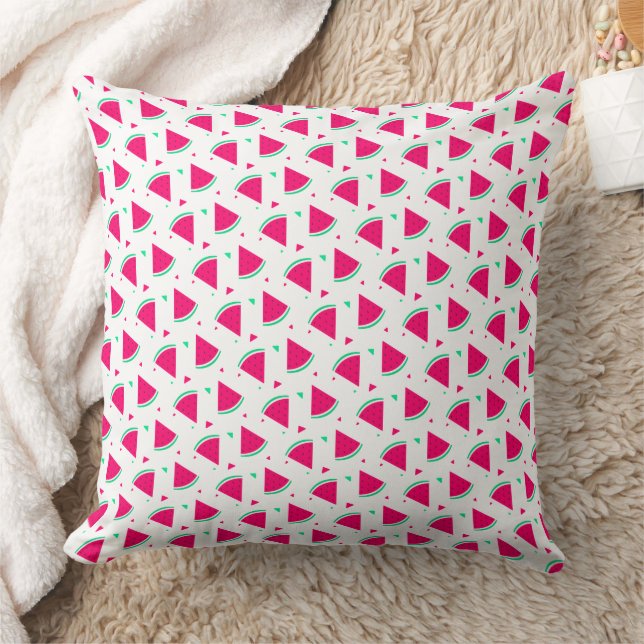 Pink Watermelon Slices Pattern Summer design Cushion (Blanket)