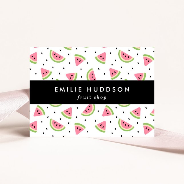 Pink Watermelons, Watermelon Seeds, Fruit Shop Business Card (Creator Uploaded)