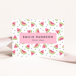 Pink Watermelons, Watermelon Seeds, Fruit Shop Business Card
