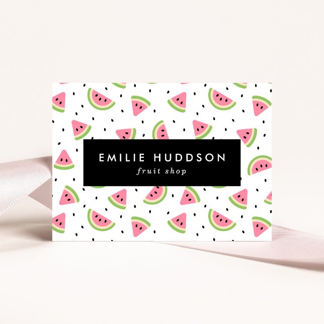 Pink Watermelons, Watermelon Seeds, Fruit Shop Business Card (Creator Uploaded)