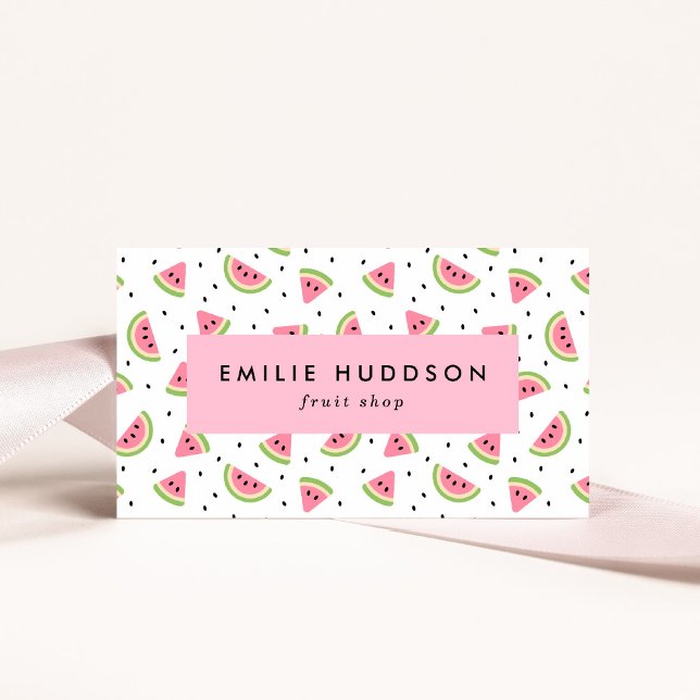Pink Watermelons, Watermelon Seeds, Fruit Shop Business Card (Creator Uploaded)