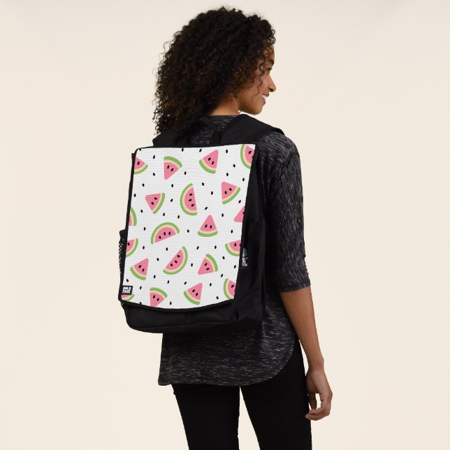 Pink Watermelons, Watermelon Seeds, Summer Pattern Backpack (Worn)