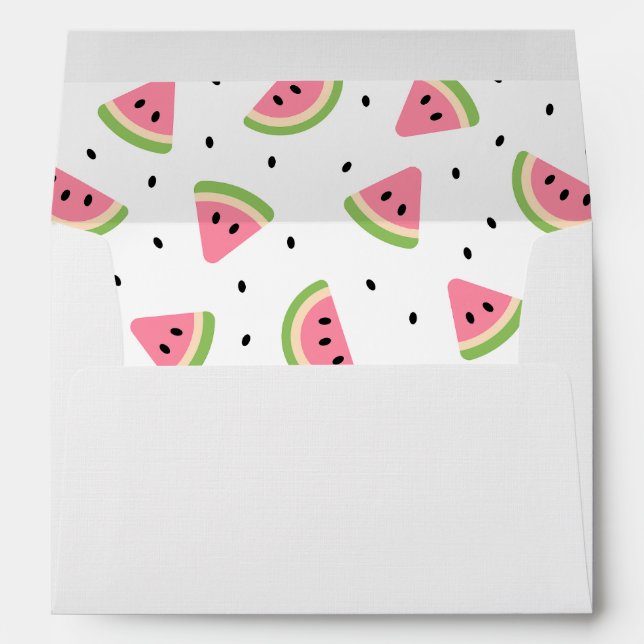 Pink Watermelons, Watermelon Seeds, Summer Pattern Envelope (Back (Bottom))