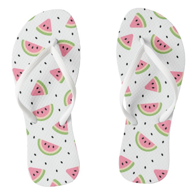 Pink Watermelons, Watermelon Seeds, Summer Pattern Jandals (Footbed)