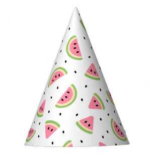 Pink Watermelons, Watermelon Seeds, Summer Pattern Party Hat