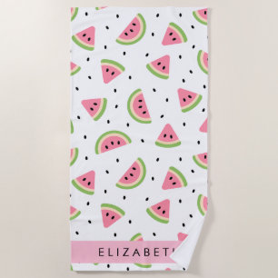 Pink Watermelons, Watermelon Seeds, Your Name Beach Towel