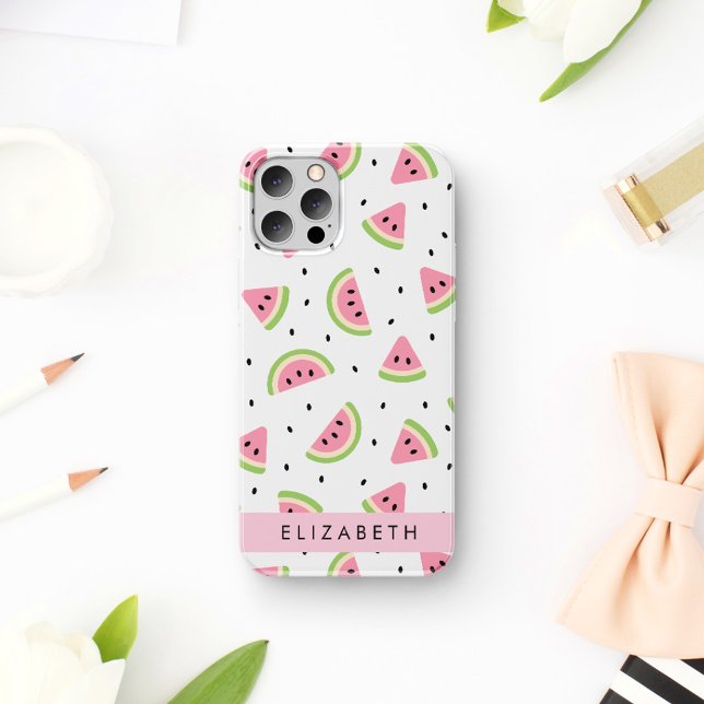 Pink Watermelons, Watermelon Seeds, Your Name Case-Mate iPhone Case (Creator Uploaded)