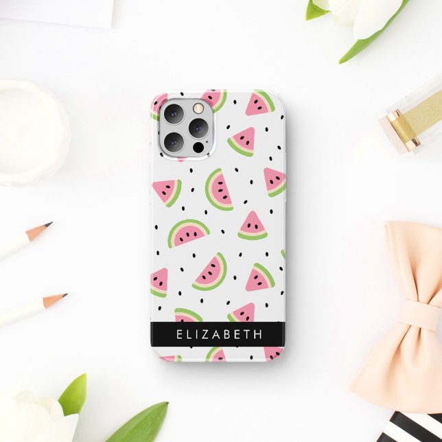 Pink Watermelons, Watermelon Seeds, Your Name Case-Mate iPhone Case (Creator Uploaded)