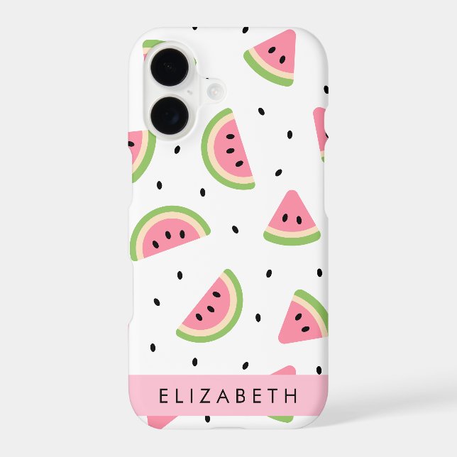Pink Watermelons, Watermelon Seeds, Your Name iPhone Case (Back)