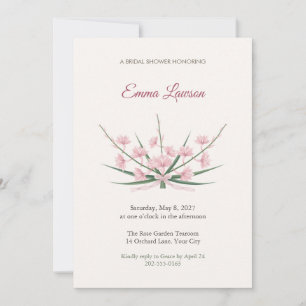 Pink Watsonia Bridal Shower Invitation