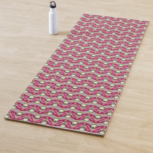 Pink Wave Abstract Geometric Chevron Pattern 1323 Yoga Mat (In Situ)