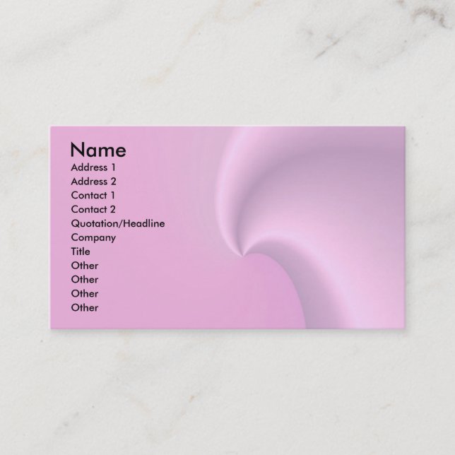Pink Wave Business Card (Front)