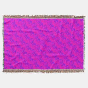 pink wave mermaids throw blanket