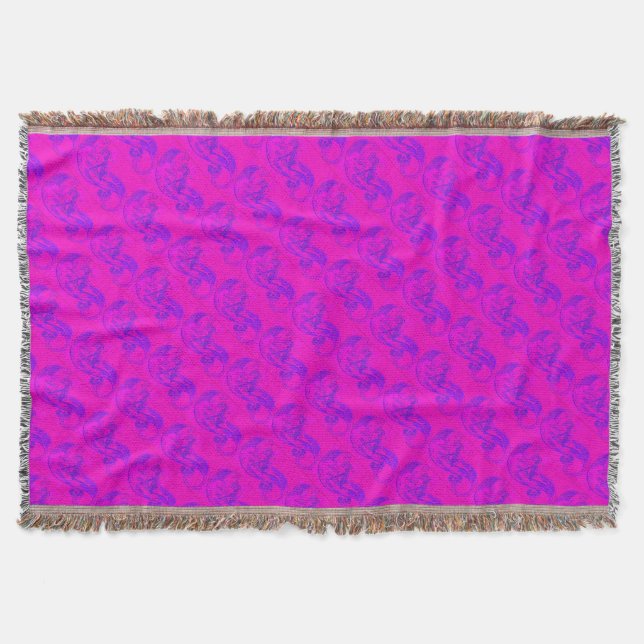 pink wave mermaids throw blanket (Front)