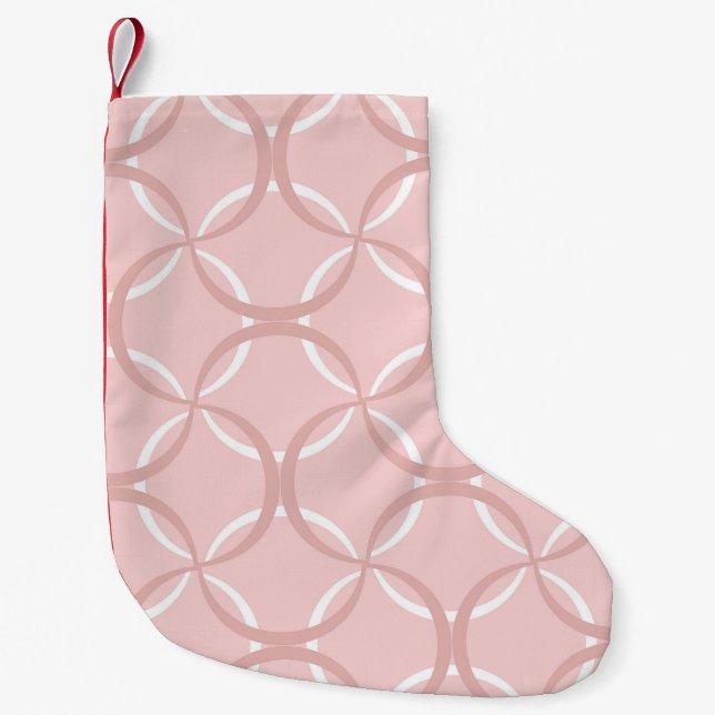 Pink Waves: Seamless Chic Pattern Small Christmas Stocking (Front)