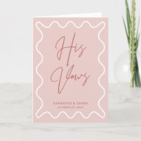 Pink Wavy Border His Vows Card