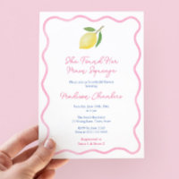 Pink Wavy Border Main Squeeze Lemons Bridal Shower