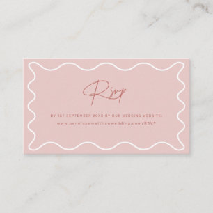 Pink Wavy Border Website RSVP Enclosure Card