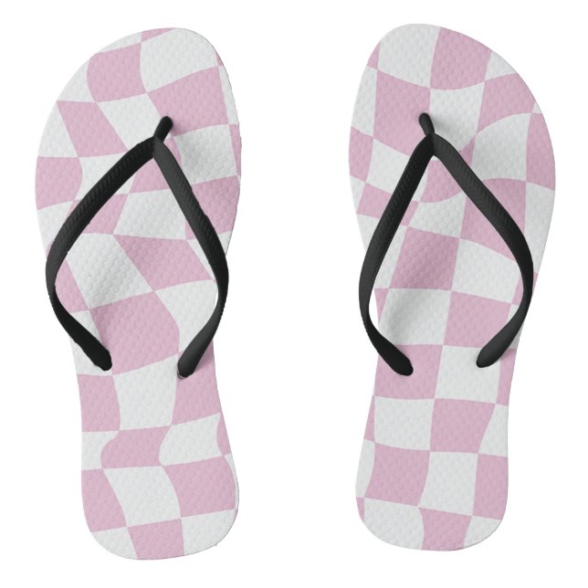 Pink wavy checks jandals (Footbed)