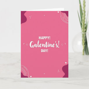 Pink Wavy Galentines Day Card