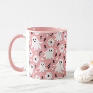 Pink Wavy Halloween Mug