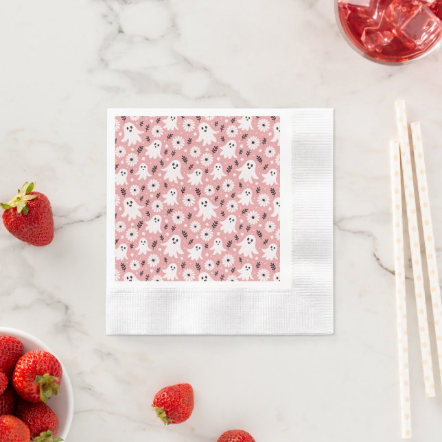 Pink Wavy Halloween Napkin (Insitu)