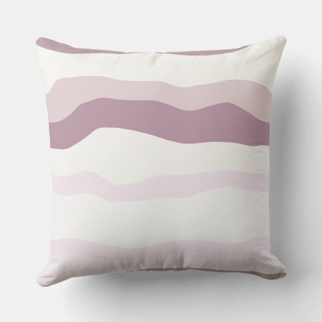 Pink Wavy Stripes Cushion (Back)
