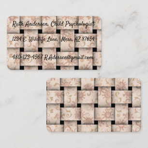 Pink weave business card