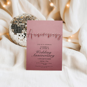Pink Wedding Anniversary  Invitation